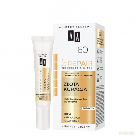AA Technologia Wieku 5 Repair 60+ Złota Kuracja Krem napinająco-odżywczy pod oczy 15 ml