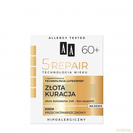 AA Technologia Wieku 5 Repair 60+ Złota Kuracja Krem przeciwzmarszczkowy na dzień 50 ml