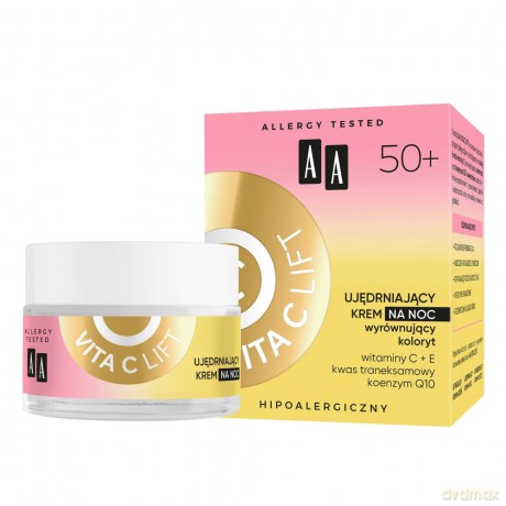 AA Vita C Lift 50+ Ujędrniający Krem na noc wyrównujący koloryt 50 ml