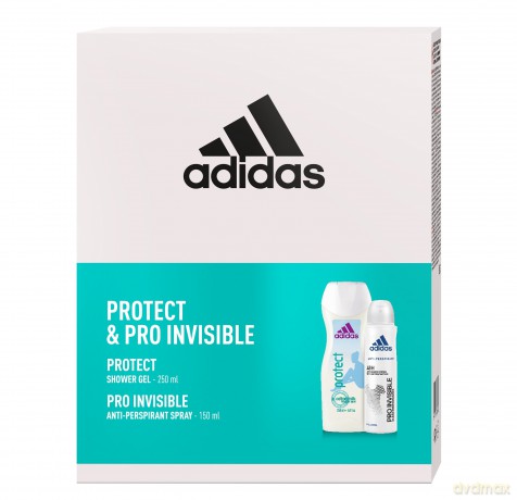 Adidas Zestaw prezentowy Protect& Pro Invisible Women (deo spray 150 ml+żel pod prysz.3in1 250 ml)