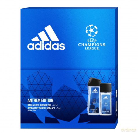 Adidas Zestaw prezentowy UEFA Anthem Edition Men (deo atomizer 75 ml+żel pod prysznic 250 ml)