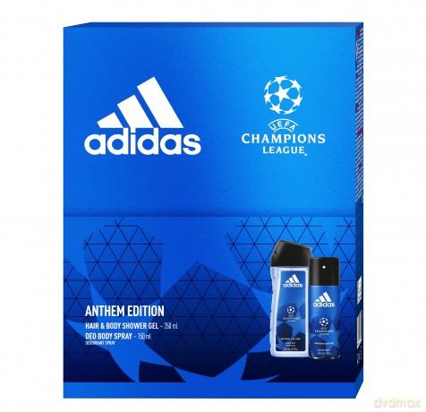 Adidas Zestaw prezentowy UEFA Anthem Edition Men (deo spray 150 ml+żel pod prysznic 250 ml)