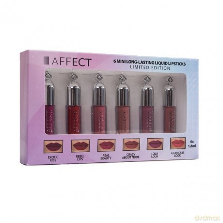 AFFECT Zestaw Mini Pomadek w Płynie Long Lasting Liquid 1op.-6szt