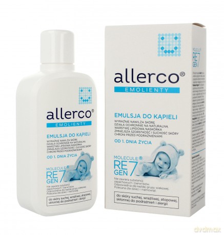 Allerco Emolienty Emulsja do kąpieli dla dzieci i niemowląt dla skóry suchej,wrażliwej i atopowej 400 ml