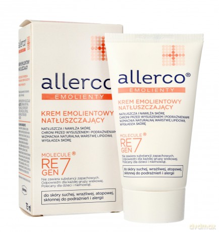 Allerco Emolienty Krem emolientowy natłuszczający dla skóry suchej,wrażliwej i atopowej 75 ml