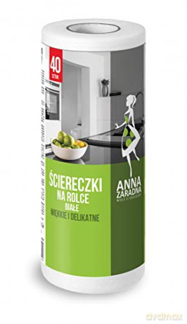 Anna Zaradna Ściereczki na rolce białe 40 szt