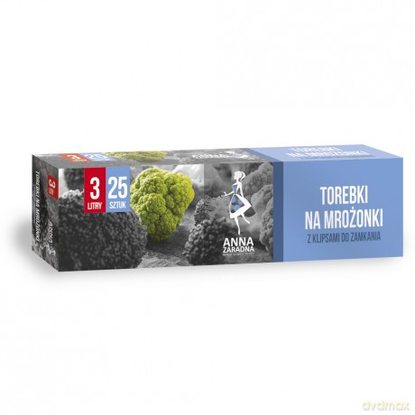 Anna Zaradna Torebki na mrożonki 3L 25 szt z klipsami box