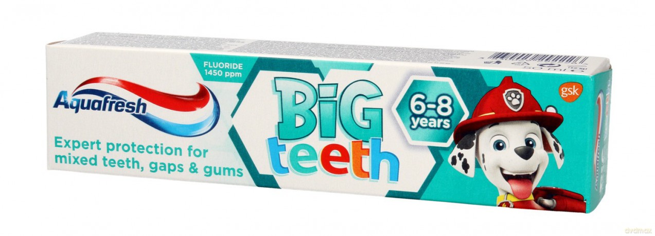 Aquafresh Pasta do zębów dla dzieci Big Teeth 6-8 lat Psi Patrol 50 ml