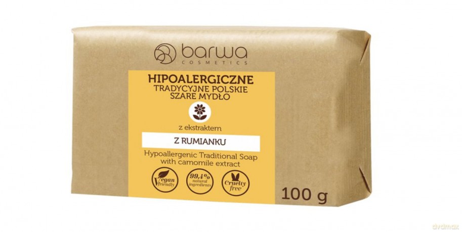 BARWA Hipoalergiczna Szare Mydło tradycyjne polskie w kostce - Rumianek 100g