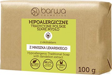 BARWA Hipoalergiczna Szare Mydło tradycyjne polskie w kostce -Mniszek Lekarski 100g