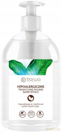 BARWA Hipoalergiczna Szare Mydło tradycyjne polskie w płynie 500 ml