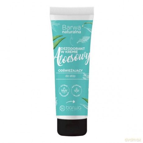 BARWA Naturalna Dezodorant Aloesowy w kremie do stóp - odświeżający 75 ml