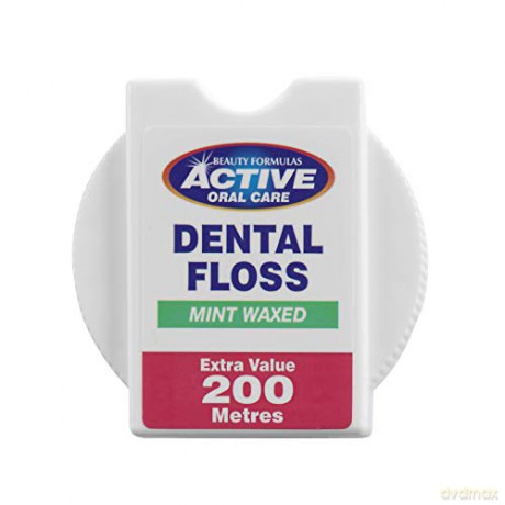 Beauty Formulas Active Oral Care Nić dentystyczna Active - miętowa ,woskowana 1op.-200m