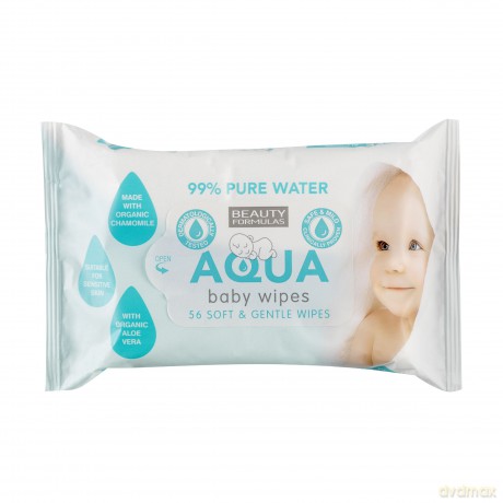 Beauty Formulas Baby Chusteczki nawilżane dla dzieci 99% Aqua 1op.-56szt