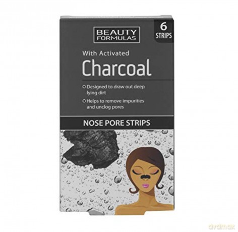 Beauty Formulas Charcoal Płatki oczyszczające na nos z aktywnym węglem 1op.-6szt