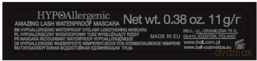Bell Hypoallergenic Tusz do rzęs Amazing Lash Waterproof wydłużający nr 01 extreme black 11g