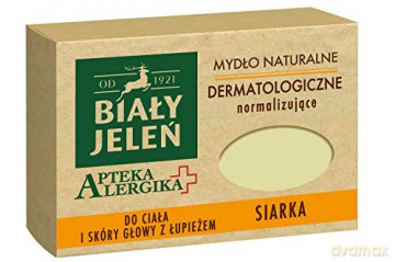 Biały Jeleń Apteka Alergika Mydło naturalne Siarka - Do ciała i skóry głowy z łupieżem 125g
