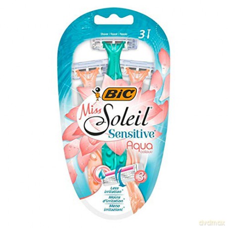 Bic Maszynka do golenia Miss Soleil 3 Sensitive Aqua Colours 1op.-3szt