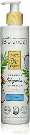 Bielenda 100% Pure Vegan Wegańska Odżywka do włosów zniszczonych 240 ml