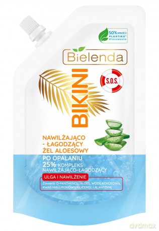 Bielenda Bikini Żel aloesowy po opalaniu nawilżająco-łagodzący S.O.S 45g doypack