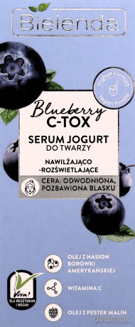 Bielenda Blueberry C-TOX Serum Jogurt do twarzy nawilżająco-rozświetlające 30 ml