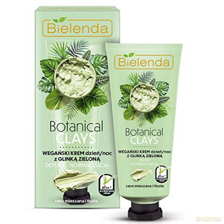 Bielenda Botanical Clays Zielona Glinka Wegański Krem na dzień i noc 50 ml