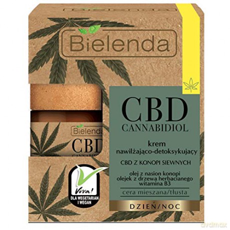 Bielenda CBD Cannabidiol Krem do twarzy nawilżająco-detoksykujący na dzień i noc 50 ml