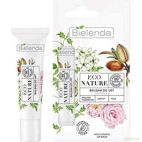 Bielenda Eco Nature Balsam do ust nawilżający z mleczkiem migdałowym - Jaśmin i Róża 10g
