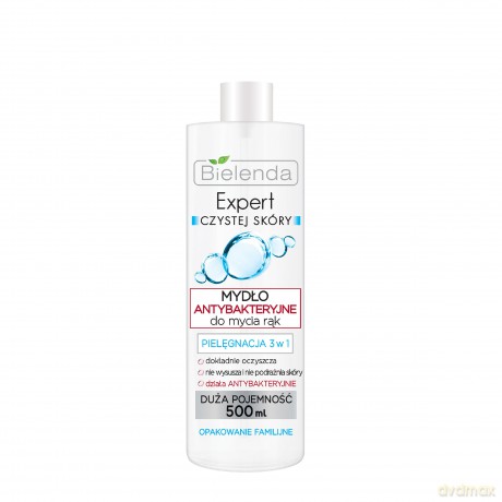 Bielenda Expert Czystej Skóry Mydło antybakteryjne do mycia rąk 3w1 500 ml