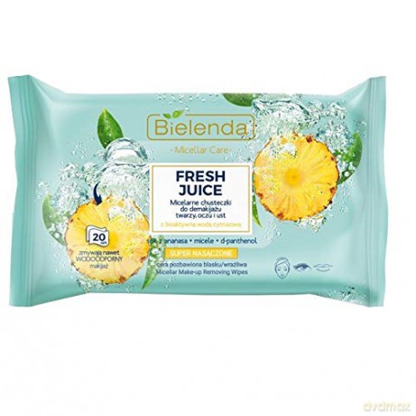 Bielenda Fresh Juice Chusteczki micelarne z wodą cytrusową Ananas 1op.-20 szt