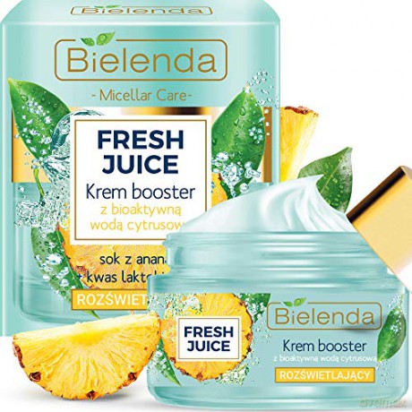 Bielenda Fresh Juice Krem Booster rozświetlający z wodą cytrusową Ananas 50 ml