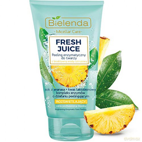 Bielenda Fresh Juice Peeling enzymatyczny rozświetlający z wodą cytrusową Ananas 150g