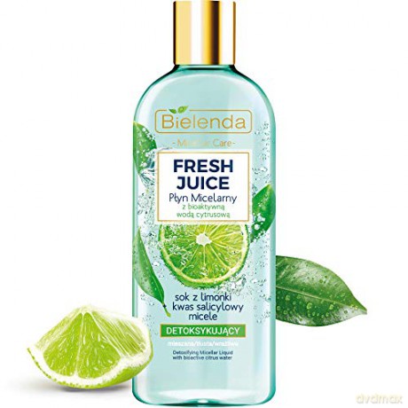 Bielenda Fresh Juice Płyn micelarny detoksykujący z wodą cytrusową Limonka 500 ml
