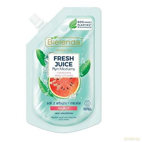 Bielenda Fresh Juice Płyn micelarny kojący z wodą cytrusową Arbuz 45 ml - doypack