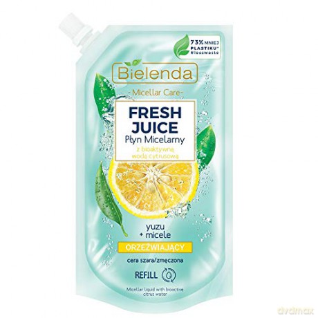 Bielenda Fresh Juice Płyn micelarny orzeźwiający z wodą cytrusową Yuzu 500 ml - doypack