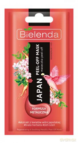 Bielenda Japan Peel-Off Mask Maseczka metaliczna peel-off regenerująco-kojąca 8g