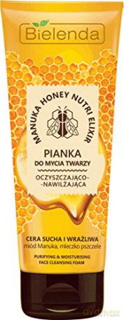 Bielenda Manuka Honey Nutri Elixir Pianka do mycia twarzy oczyszczająco-nawilżająca 150g