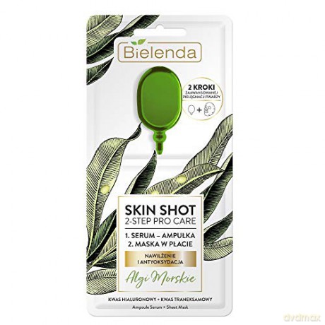Bielenda Skin Shot 2-Step Pro Care Maska w płacie + ampułka-serum Algi Morskie 1szt