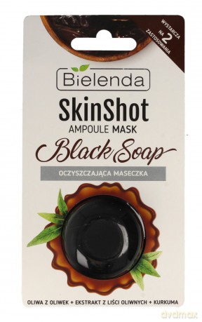 Bielenda Skin Shot Maseczka oczyszczająca na twarz Black Soap 8g