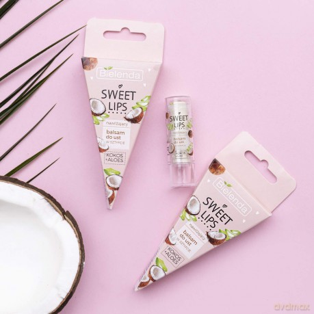 Bielenda Sweet Lips Balsam do ust nawilżający - Kokos i Aloes 3.8g