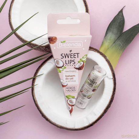 Bielenda Sweet Lips Balsam do ust nawilżający - Kokos i Aloes 3.8g
