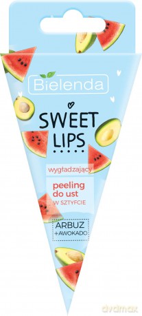 Bielenda Sweet Lips Peeling do ust wygładzający - Arbuz i Awokado 4.3g