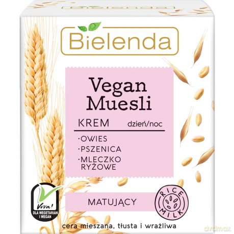 Bielenda Vegan Muesli Krem matujący na dzień i noc - cera mieszana,tłusta,wrażliwa 50 ml