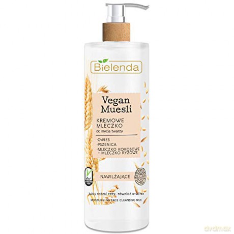 Bielenda Vegan Muesli Kremowe Mleczko nawilżające do mycia twarzy - cera każdego rodzaju 175g