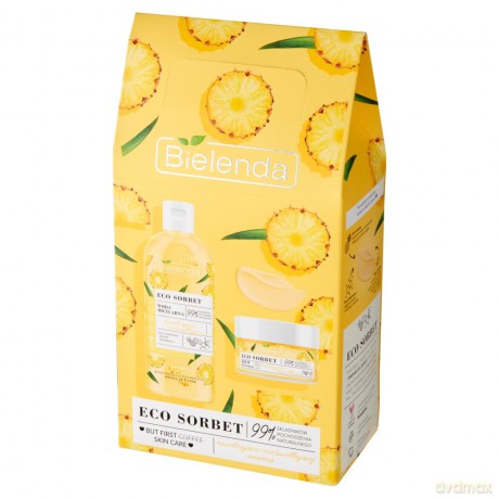 Bielenda Zestaw prezentowy Eco Sorbet Ananas (woda micelarna 500 ml+krem do twarzy 50 ml)