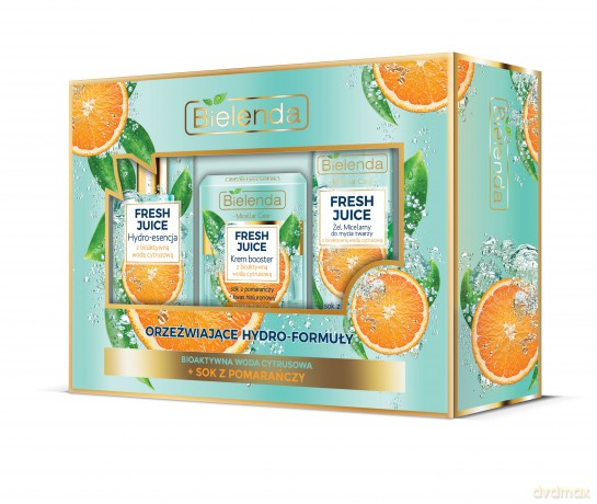 Bielenda Zestaw prezentowy Fresh Juice Pomarańcza (krem 50 ml+hydroesencja 110 ml+żel micelarny 190g)