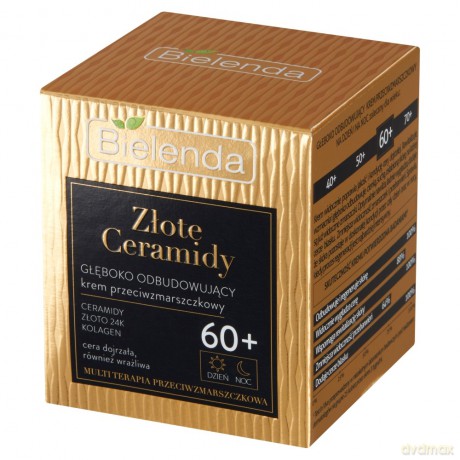 Bielenda Złote Ceramidy Głęboko odbudowujący Krem przeciwzmarszczkowy 60+ na dzień i noc 50 ml