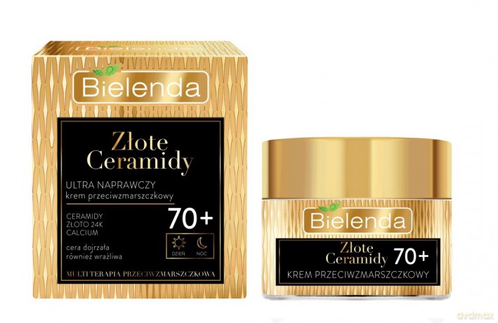 Bielenda Złote Ceramidy Ultra naprawczy Krem przeciwzmarszczkowy 70+ na dzień i noc 50 ml