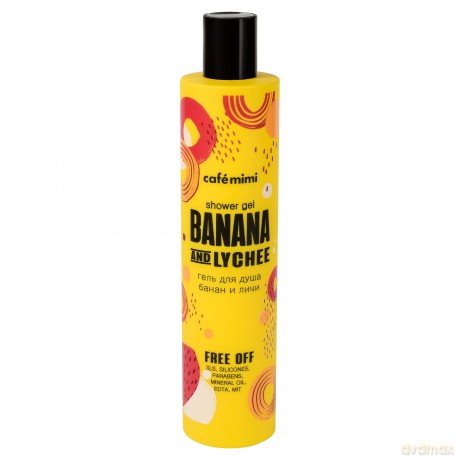 Cafe Mimi Żel pod prysznic Banan i Liczi - oczyszczająco -tonizujący 300 ml