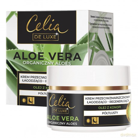 Celia De Luxe Aloe Vera Półtłusty Krem przeciwzmarszczkowy łagodząco-regenerujący na dzień i noc 50 ml